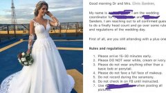La liste d'exigences de cette mariée est si choquante que les invités ont choisi de la partager