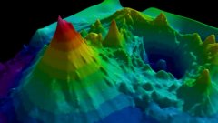 Vue tridimensionnelle du volcan sous-marin Monowai