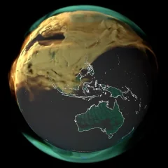 Atmospheric Carbon Dioxide Tagged by Source Australia and Asia