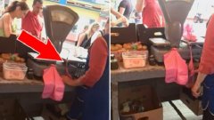 Une vendeuse de fruits et légumes arnaque ses clients sur un marché