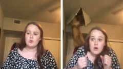 Grosse FRAYEUR sa mère traverse le plafond de sa chambre pendant qu'elle se filme en train de chanter (vidéo)
