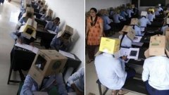 Une école force ses élèves à porter une boîte de carton sur la tête pour ne pas tricher aux examens