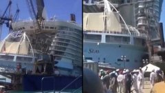 Une grue s’écroule sur l’un des plus gros paquebots de croisière du monde, faisant 8 blessés