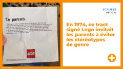 En 1974, ce tract signé Lego invitait les parents à éviter les stéréotypes de genre