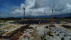 Ariane 6 : la construction du site de lancement vue du ciel