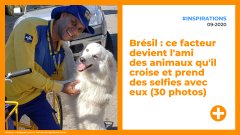 Brésil : ce facteur devient l'ami des animaux qu'il croise et prend des selfies avec eux (30 photos)