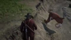 Quand un joueur tente d'attraper un cheval sauvage dans « Red Dead Redemption 2 »